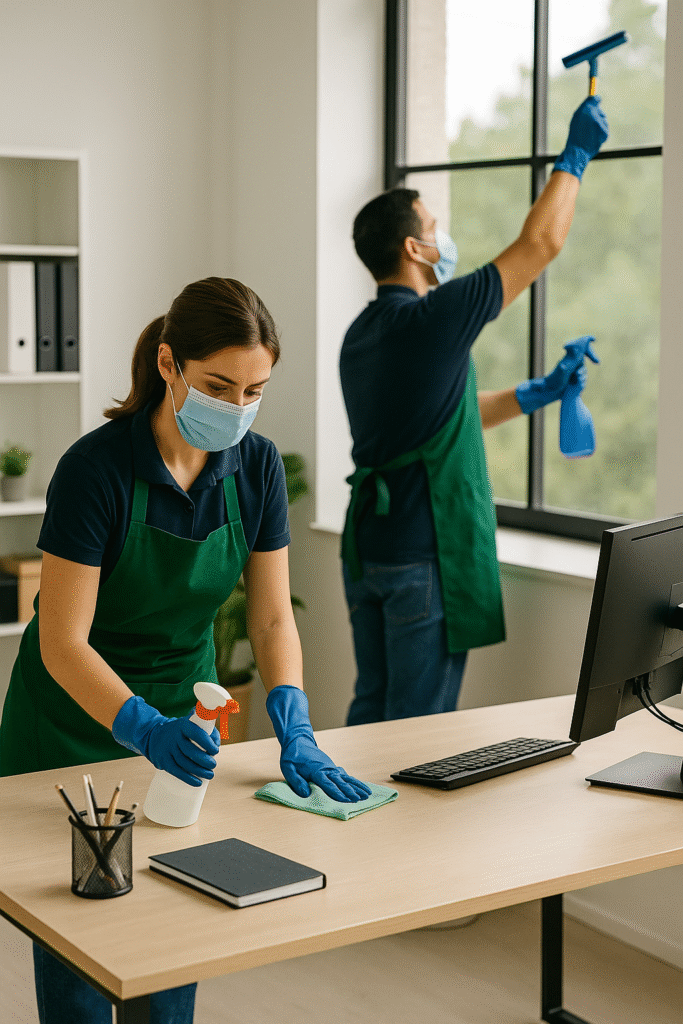 two people cleaning dust and window 700ac80 d51b 452d ace1 037a65e315a1